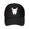 Daisy the Bull Terrier Baseball Cap Vintage Style Black with Pink White Dog Face Design Mesh Baseball Cap