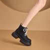 Women's Ankle Boots and Short Boots Thick-soled Casual Yellow Women Boots Plus Size Lace-up  Motorcycle Boots Female