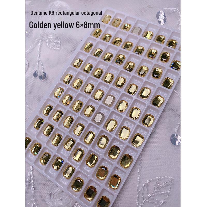 Champagne Colored K9 Octagonal Nail Diamonds for Salons