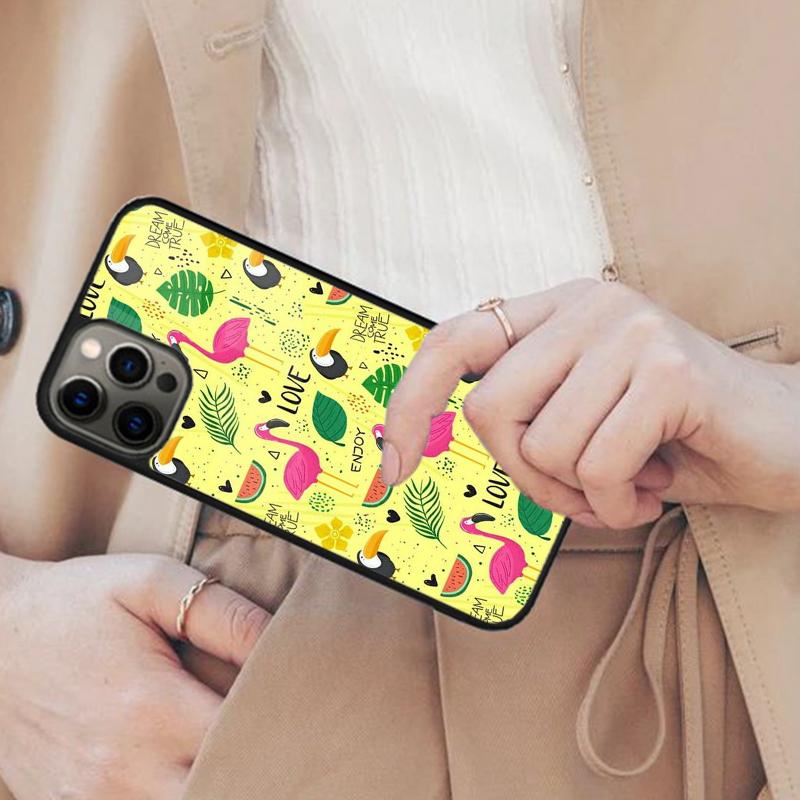 Flamingo Leaves Magnetic Phone Case For APPLE iPhone 17 Air 16 14 13 12 Pro Max 15 Plus Wireless Charge With MagSafe Cover