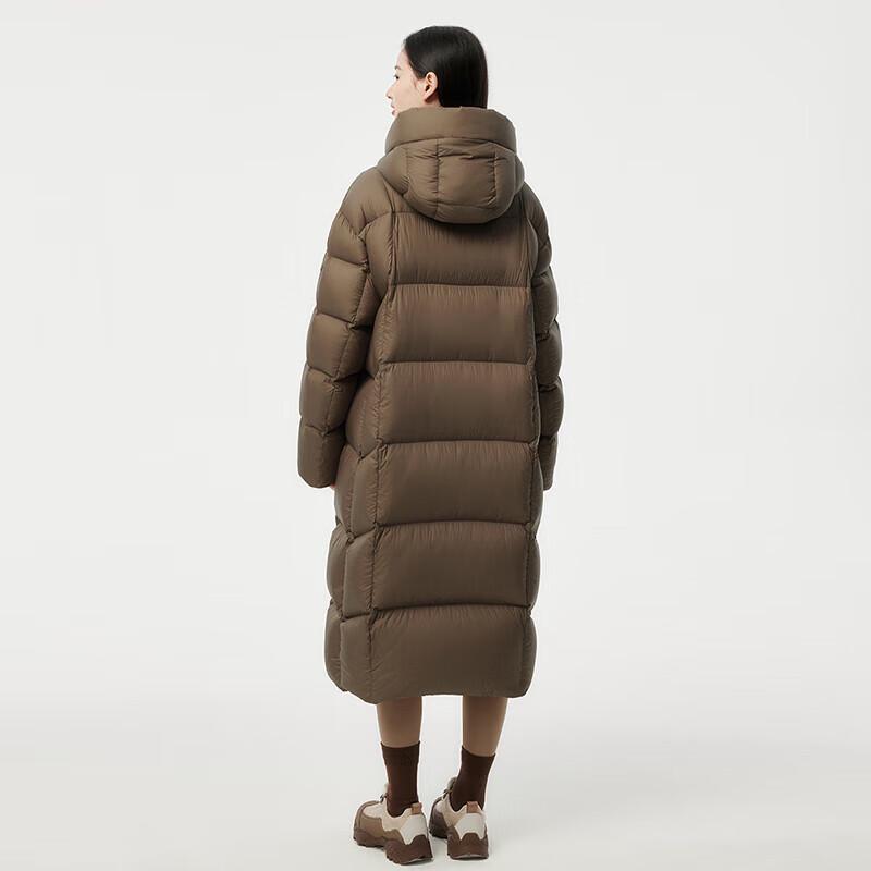 Tamboer Women's Long Hooded 90% Down Puffer Jacket