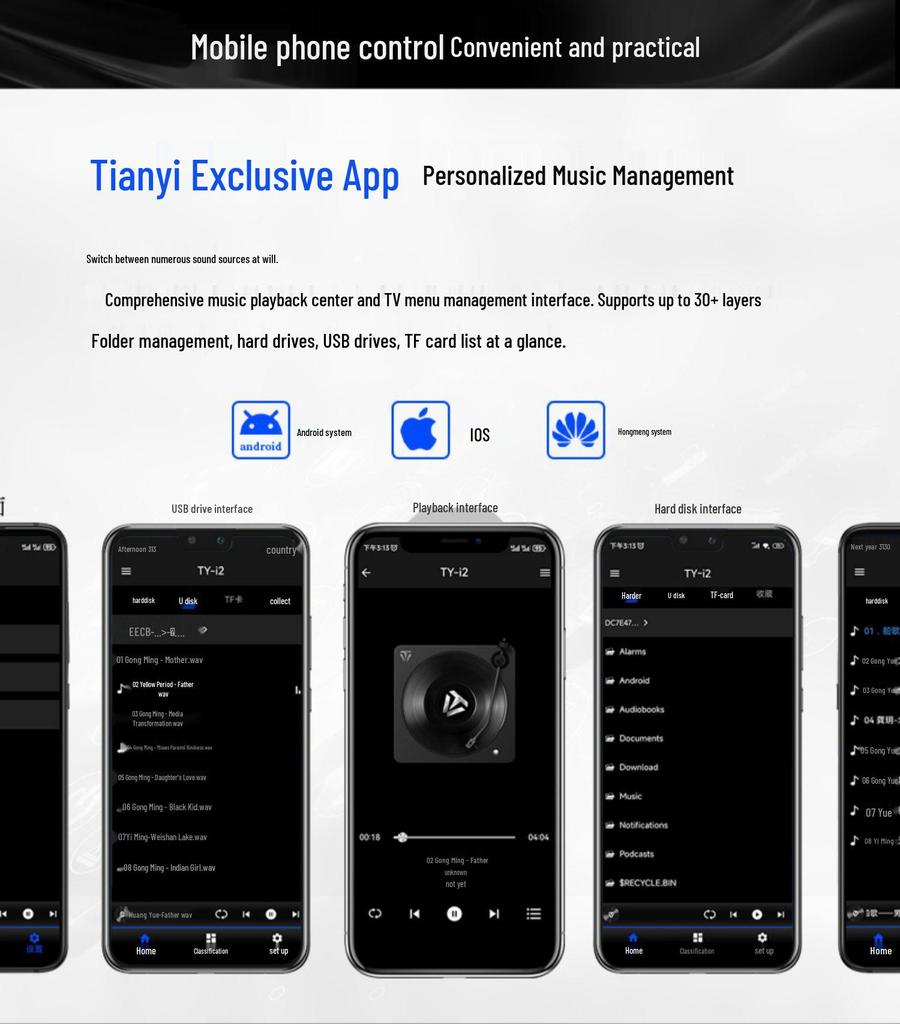 Tianyi TY-i2 HiFi Audiophile DSD Streaming Music Player & Decoder