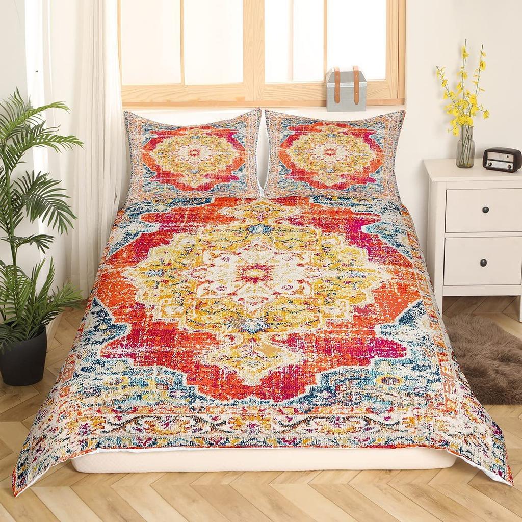 Bohemian Quilt Cover Bedding Retro Art Duvet Cover Three-Piece Set