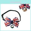 Stylish British Flag Pet Collar With Bow Tie For Dogs And Cats Adjustable Size S-l