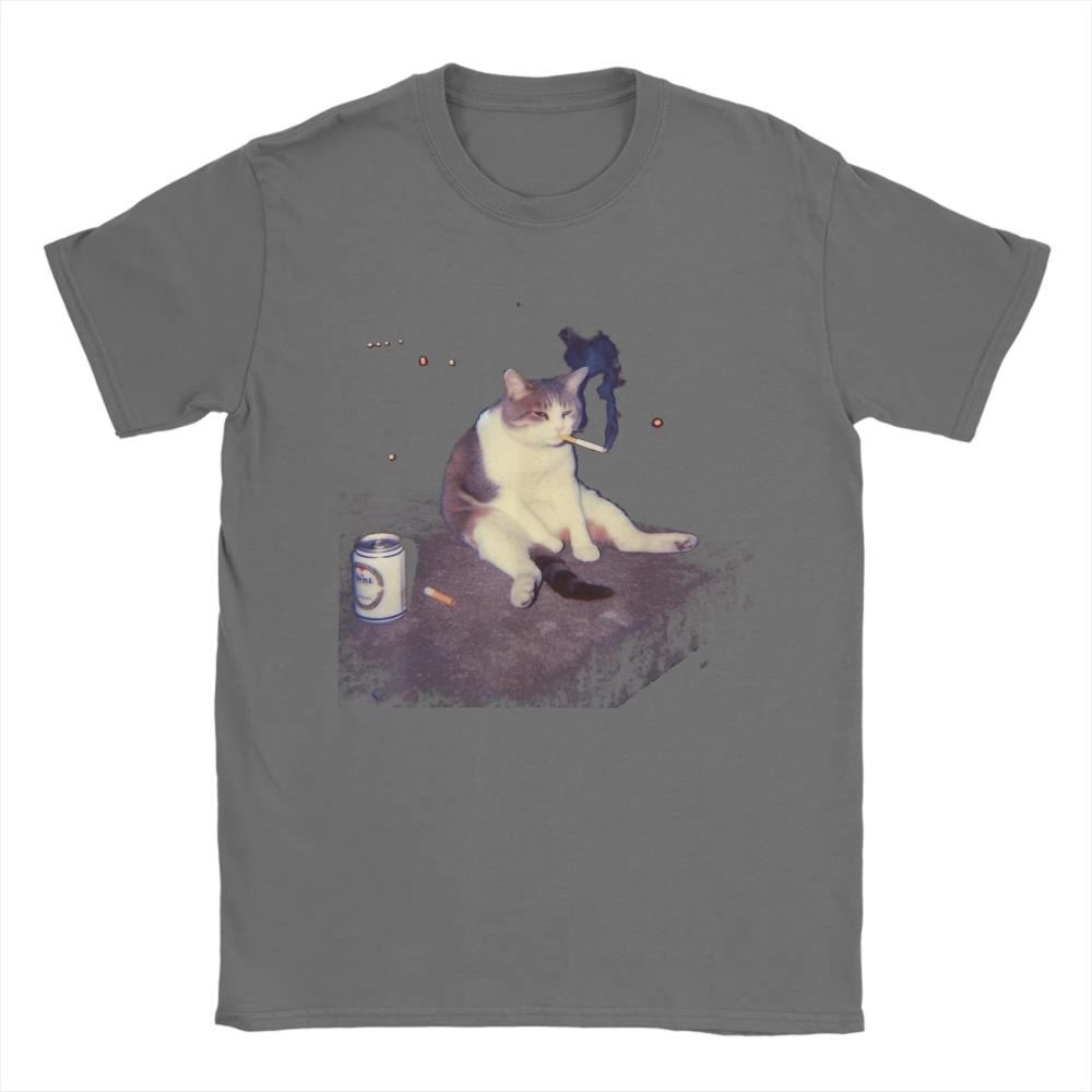 

Cigarette Kitten Funny Smoking Cat Meme Stupid Brainrot Summer T Shirt Cotton Hipster Tshirt for Men Women Short Sleeves Top 3XL