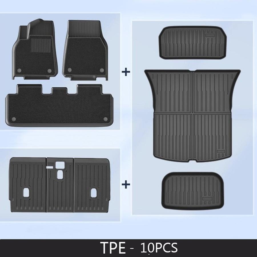 For Tesla New Model 3 Highland Y Juniper 2026 TPE Floor Mats /Cargo Liner All Weather Trunk Mats Floor Liner Seat Backrest Mats