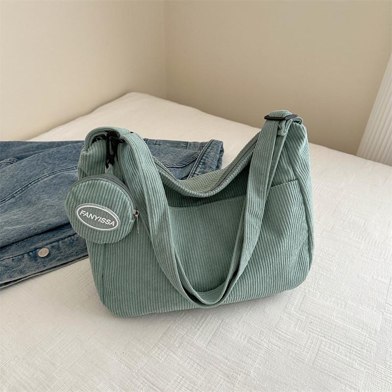 Минималистичная холщовая сумка-тоут в винтажном стиле 2024 Весенняя коллекция Сумка через плечо Женская светло-зеленый