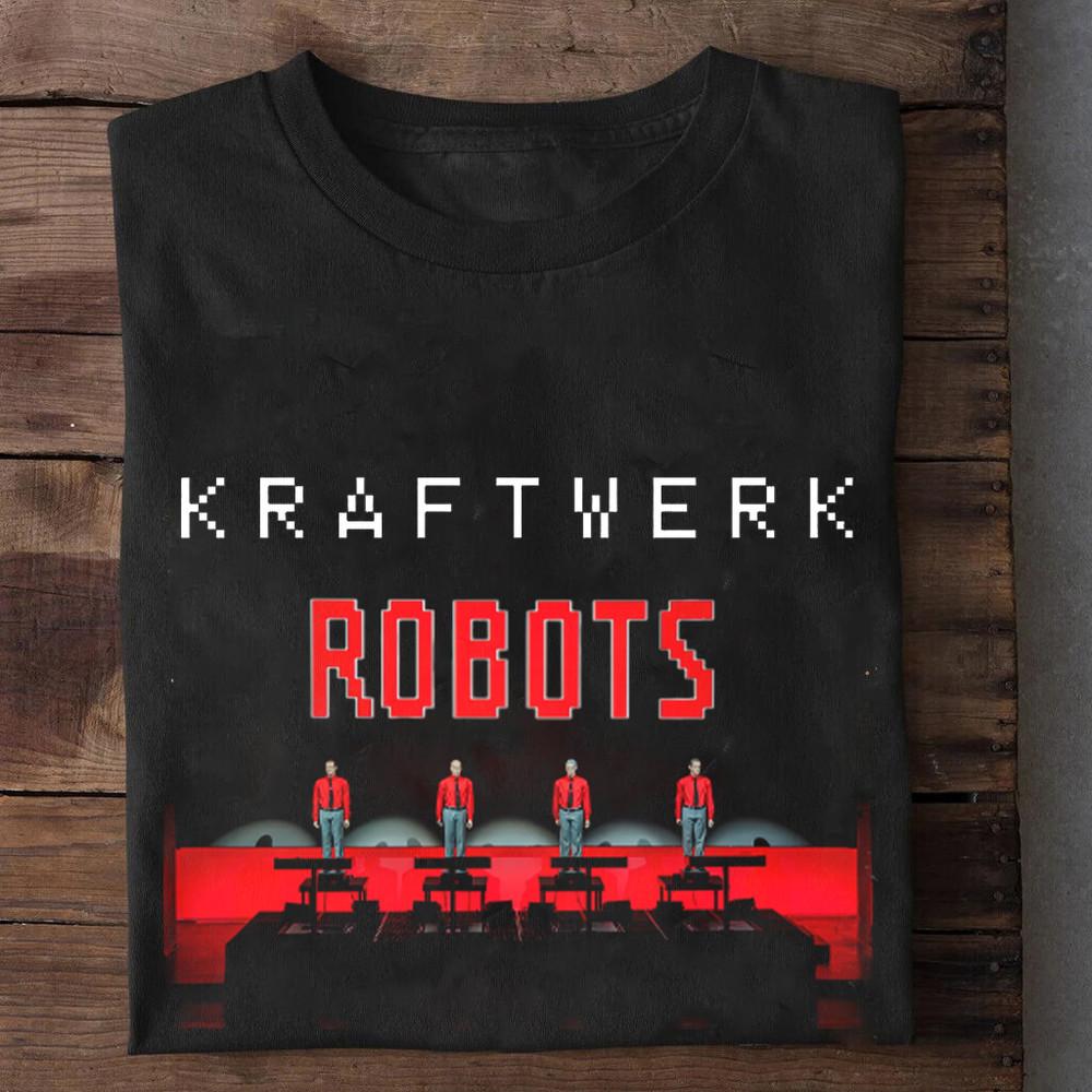 Kraftwerk Band The Robots Concert Short Sleeve Black All Size  OM352 Unisex T-Shirt XXXXL
