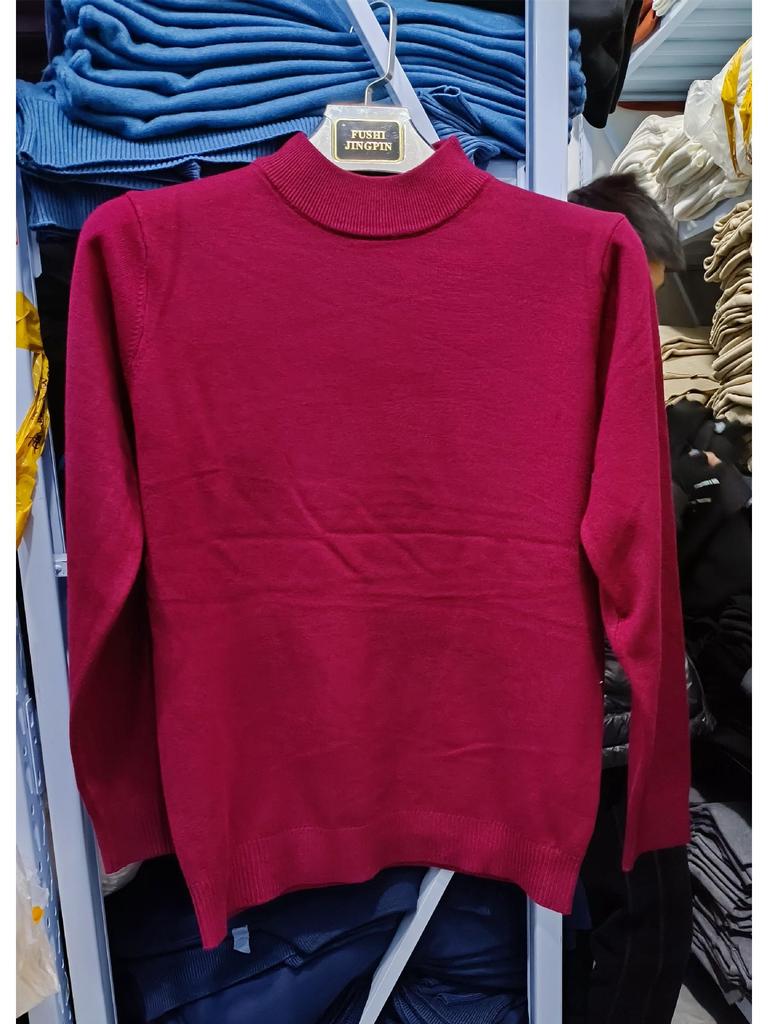 Herren Schlank geschnittener Strickpullover mit halbem Stehkragen für Herbst und Winter