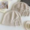 Ear Protector Stacking Knitted Bonnet Cap Solid Color Korean Wool Hat Pearl Bow Beanies Cap  Women