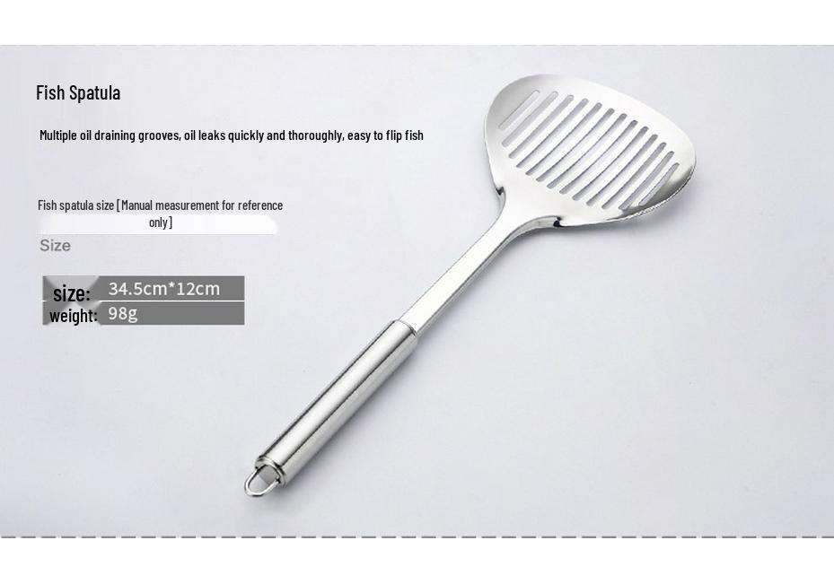 Stainless Steel Kitchen Set: Includes Heat-Resistant Spatula, Slotted Spoon, Soup Ladle for Home and Outdoor Use