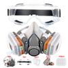 Respiratore Originale 6200 Maschera Mezza Faccia Riutilizzabile Maschera a Gas con Filtro in Cotone Occhiali per Pittura Lavori di Lucidatura a Spruzzo Sicurezza