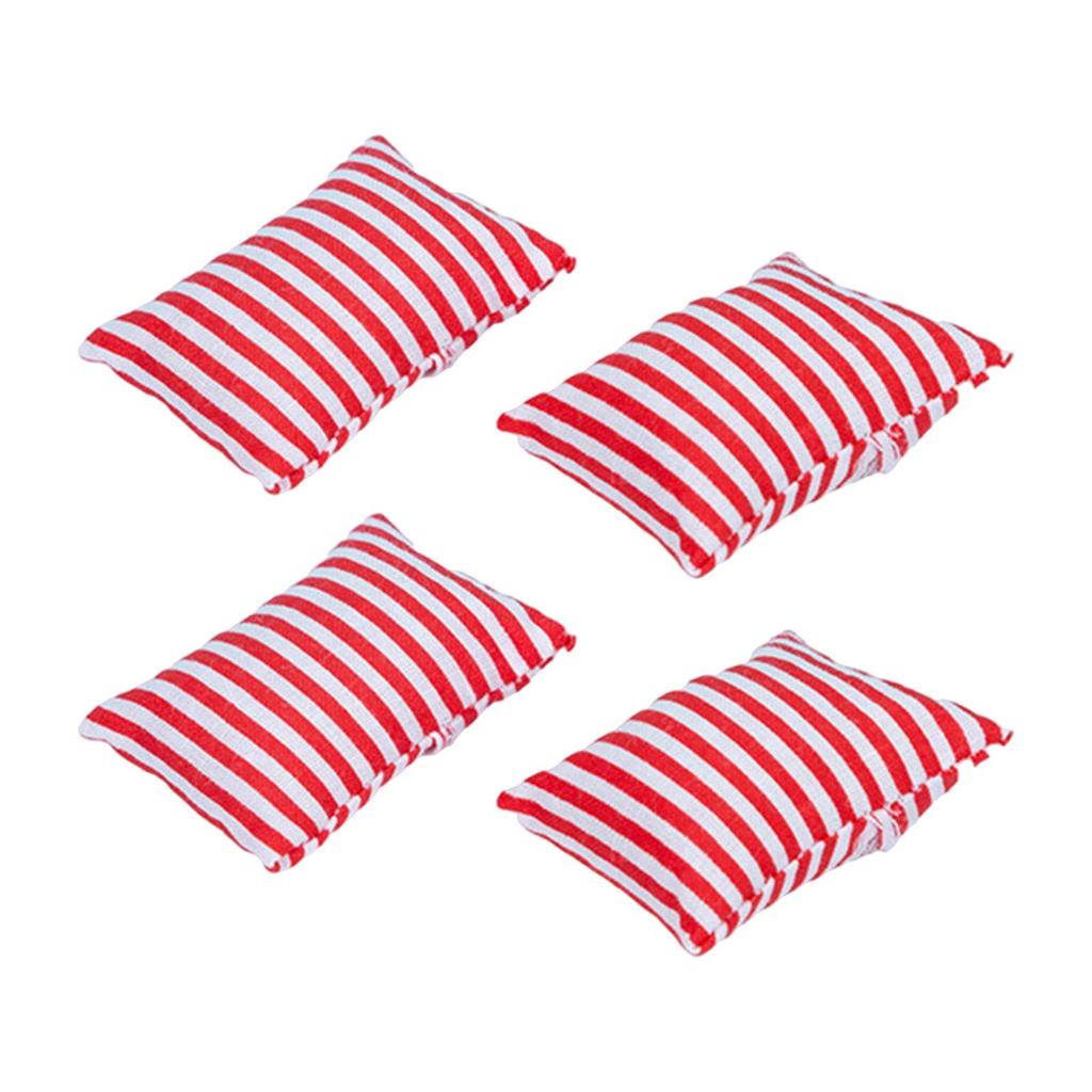 1/12 Doll House Vintage Style Wooden Patio Bench & Cushion Furniture Set for Living Room Life Scene