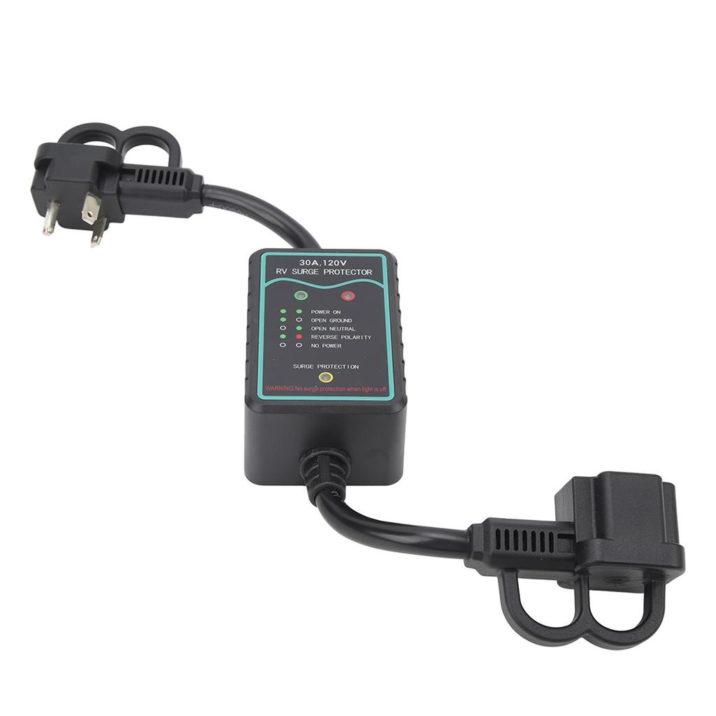 30A 120V RV Surge Protector 2100J Weatherproof Heat Insulation Circuit Analyzer Guard Device for Cam