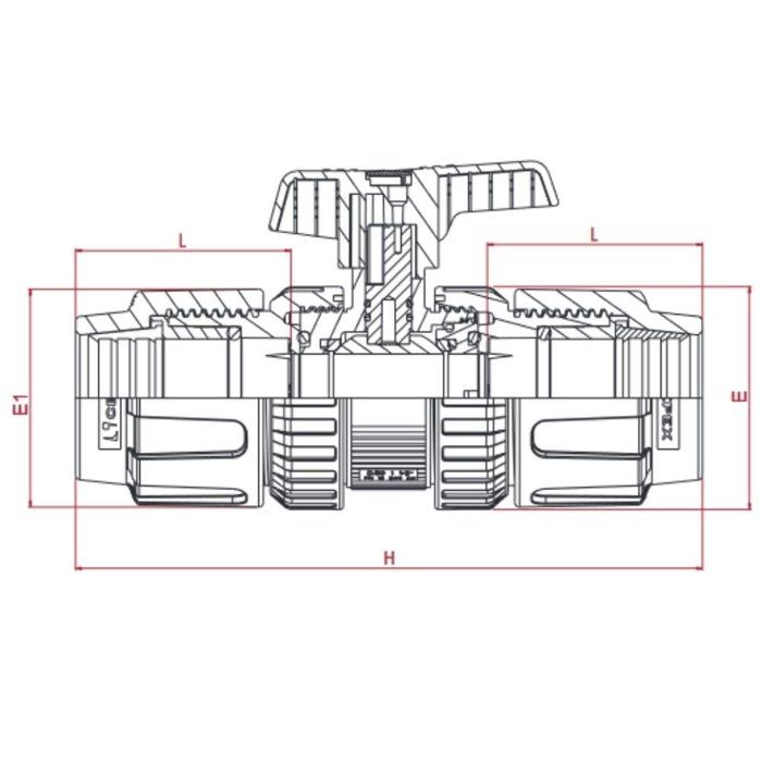 PE Fitting 25mm, PP Compression Fitting, Ball Valve, Drinking Water