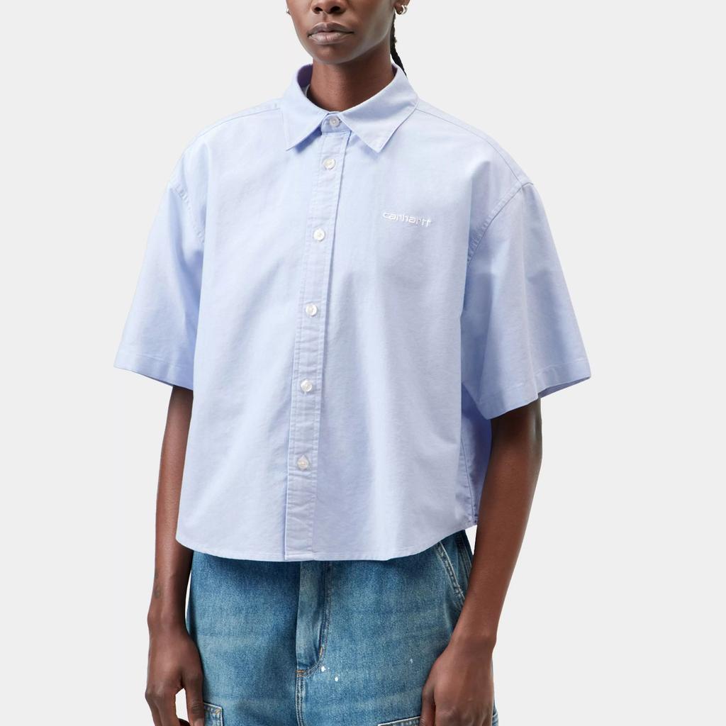 Carhartt WIP FW26 Womens S/S Kaia Shirt Loose Casual Short Sleeve Shirt With Embroidered Logo Women tops I036795-12T-XX