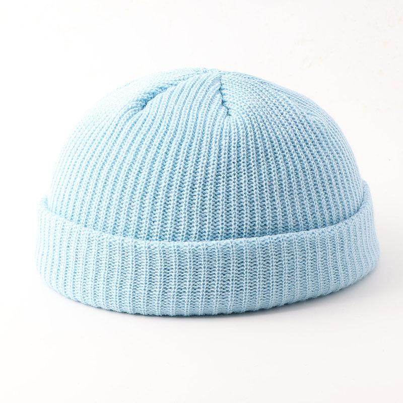 Melon Hat Men's and Women's Trend Autumn and Winter Wool Hat Student Fashion Flanged Yuppie Cold Hat Women's Brimless Knitting