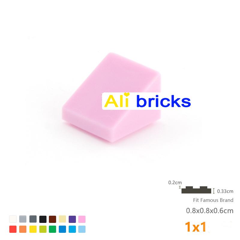 120pcs DIY Building Blocks Figure Smooth Bevel Bricks 1x1 Educational Creative Size Compatible With 54200 Toys for Children
