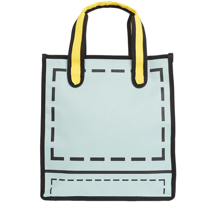 2025 New Two-dimensional Cartoon Japanese Girl Nylon Bag Women's Portable Shopping Bag Color Matching Large-capacity Shoulder Bag