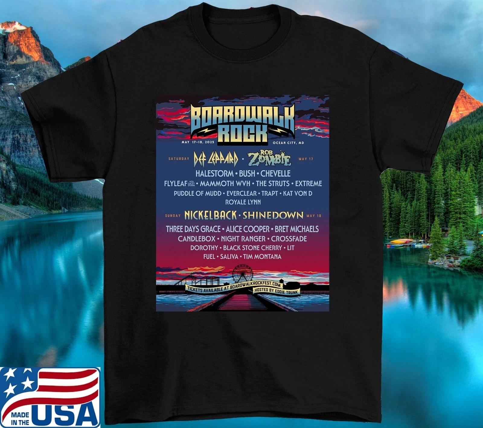 Boardwalk Rock Music Festival With Rob Zombie T Shirt Full Size S-2XL S