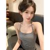Neck wear thin American summer Spice Girl short striped sling vest women's design thin top slim style
