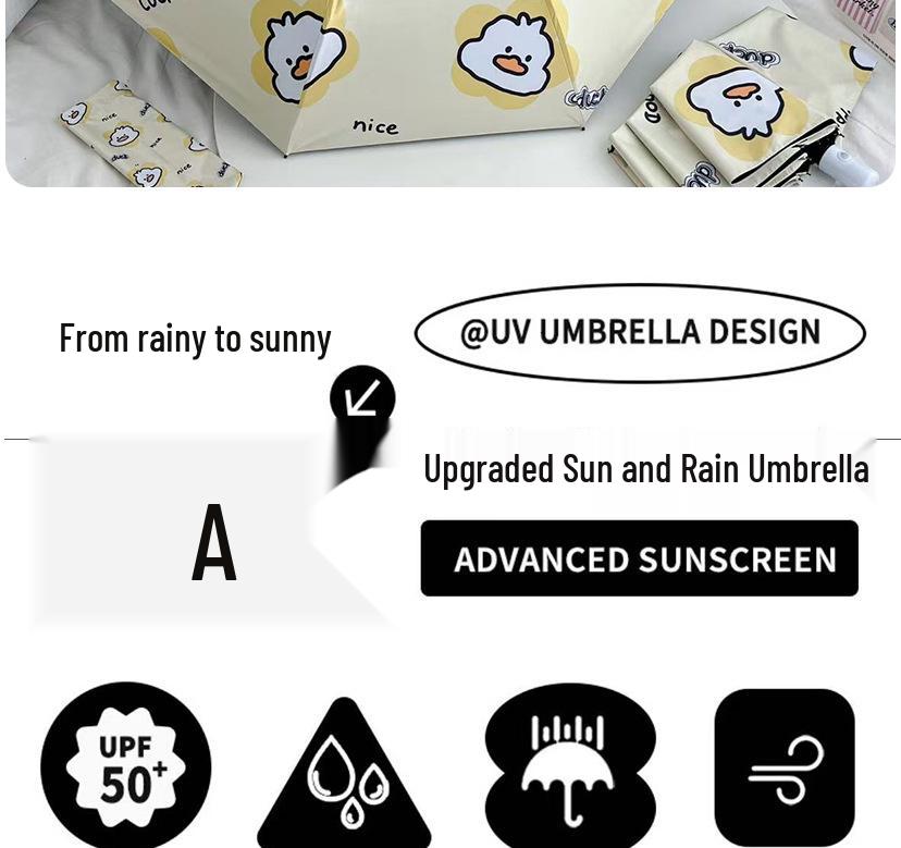 Cute Cartoon Automatic Umbrella with Sun Protection and Anti-UV Features - Durable for Rain and Shine