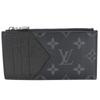 Used LOUIS VUITTON Coin Case Coin Card Holder M30271 Monogram Eclipse/Taiga Noir Black Accessory