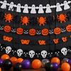 Decorative Holiday Cloth 5 Pcs 10FT Halloween Banner, Spooky Spider Bat Skull Ghost Themed Party Decorations Pumpkin Hanging Bunting Garland
