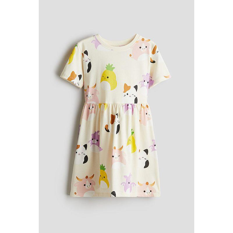 

HM Children s Clothing Girl Skirt Autumn Cute Print Short Sleeve Soft Cotton Dress 1220362