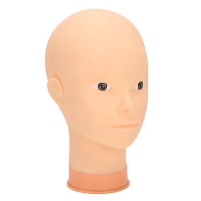 Hat Wig Display Mannequin Head Model Makeup Training Practice Bald Mannequin Head (Pink Base)without Makeup