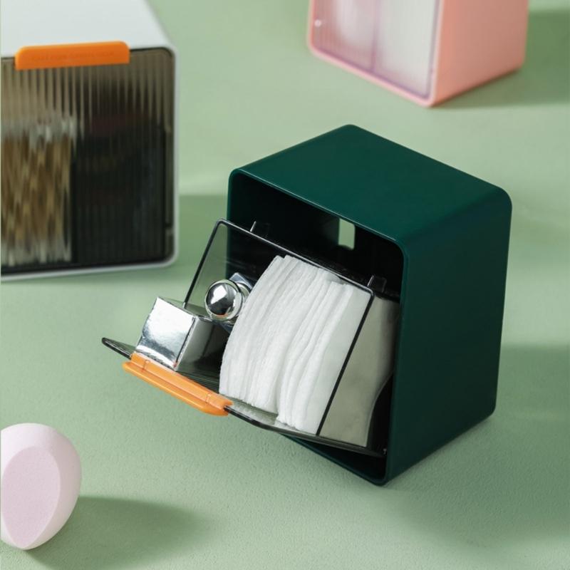 Small Jewelry Holder Box Plastic Material Wall Mounted Storage Box Dustproof Bathroom Organizer for Cotton Swabs Makeup