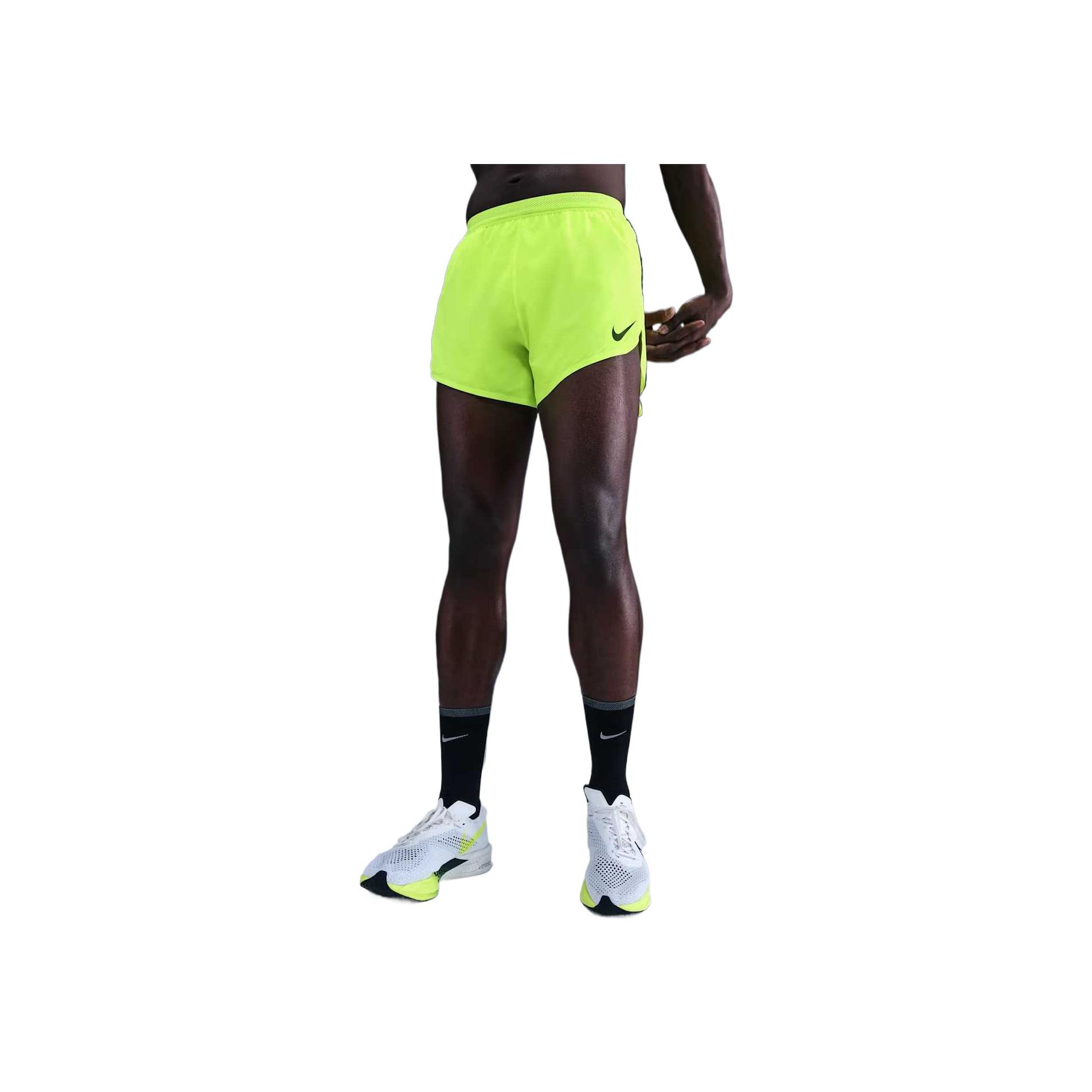

Nike Aeroswift Dri-Fit Breathable Solid Color Simple Mid-Rise Running Shorts Men shorts Volt Black FN3352-702 2XL