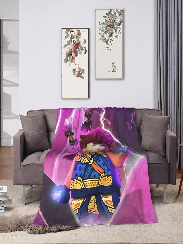Ninjago Jay Warm Soft Plush Throw Blanket for Kids Novelty Flannel Bedspread Sofa Bed Cover Living Room Decor