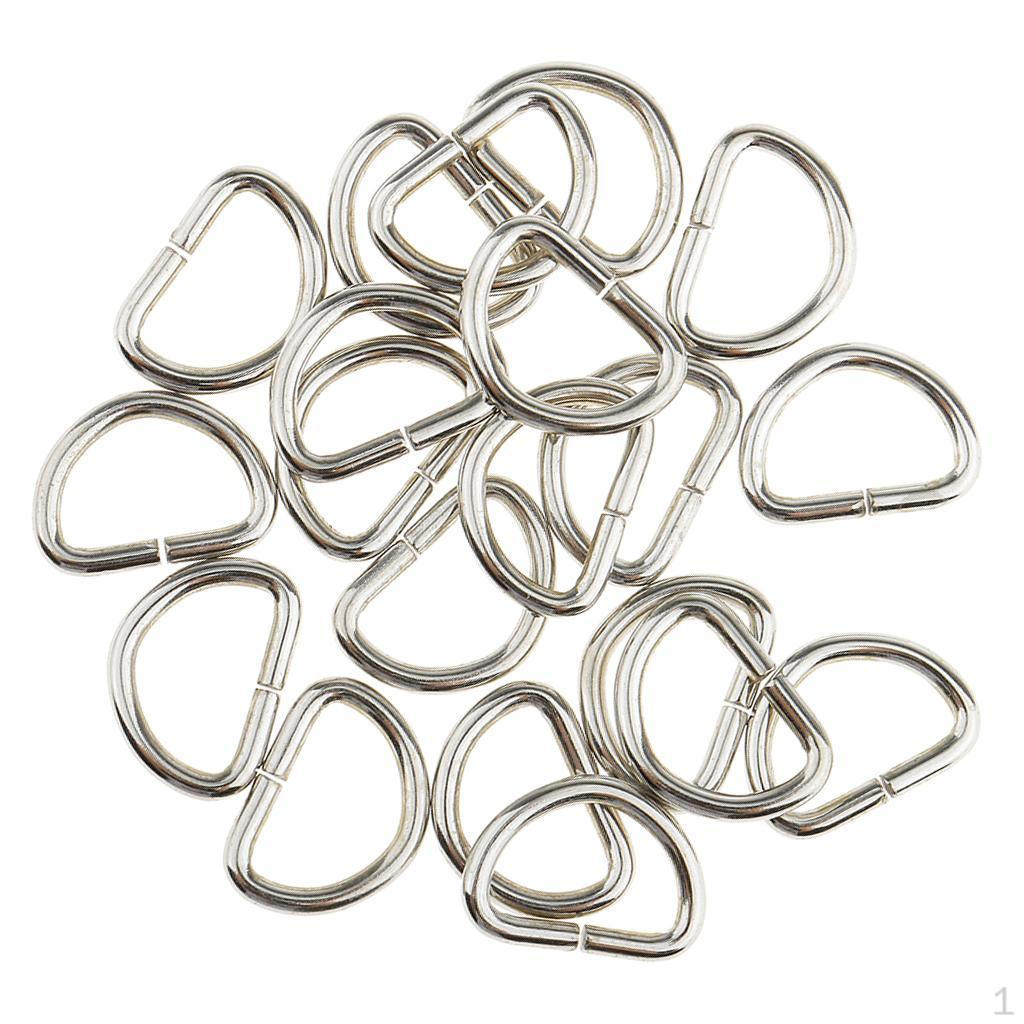 100 D-Rings Unwelded Split Curtain Tieback Loop Buckle Hook Ring DIY