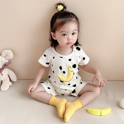MKi Newborn Short -sleeved Banana Space Suit Size 80, Korea Best Childrens Clothes