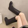 Fashion Women Trouser Legs High Boots Fashion Slip On Shoes 2025 Autumn Winter Low Heel Ladies Knight Long Booties
