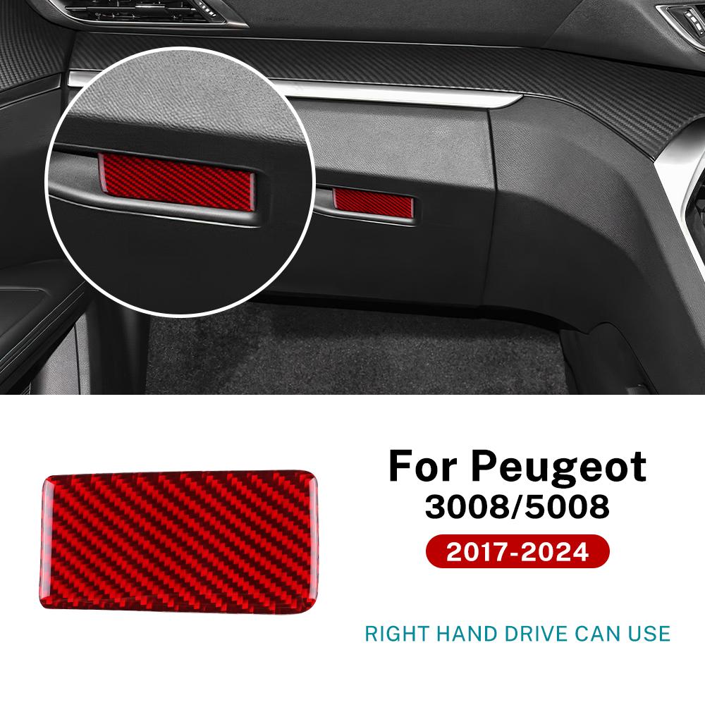 For Peugeot 3008/5008 ICEV PHEV 2017 2018 2019 2020 2021 2022 2023 2024 Real Soft Carbon Fiber Sticker Car Co-pilot Glove Box