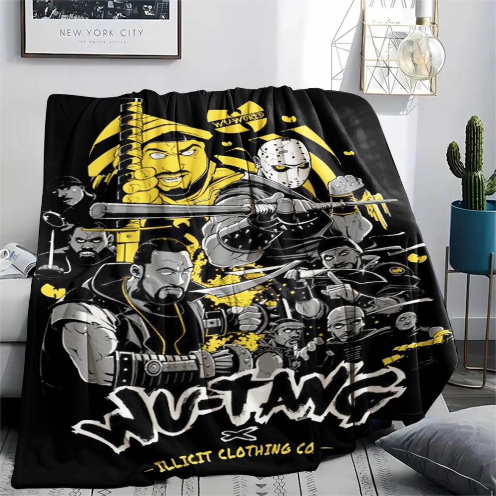 1Pc Tang Clan Print Flannel Blanket, High quality Comfortable for All Seasons, Home Decor, Warmth and Comfort, Perfect for Christmas Gifts