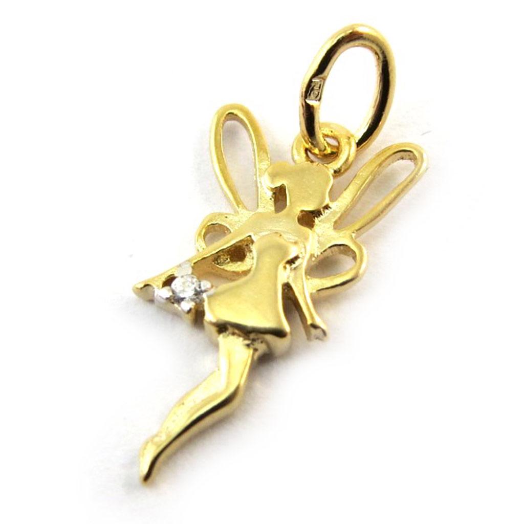 Les Trésors De Lily [N3764] - Gold Plated Pendant 'Tinkerbell' Gold - 20x9 Mm