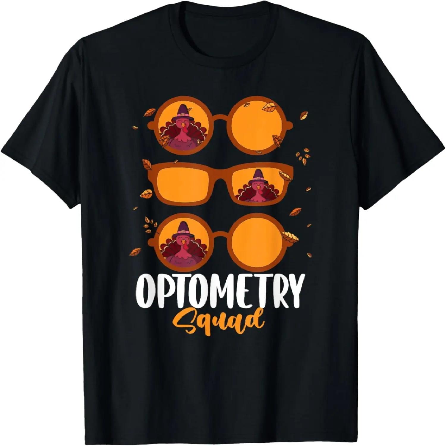 Thankful Optometrist Optometry Squad Thanksgiving Optician T-Shirt S чёрный