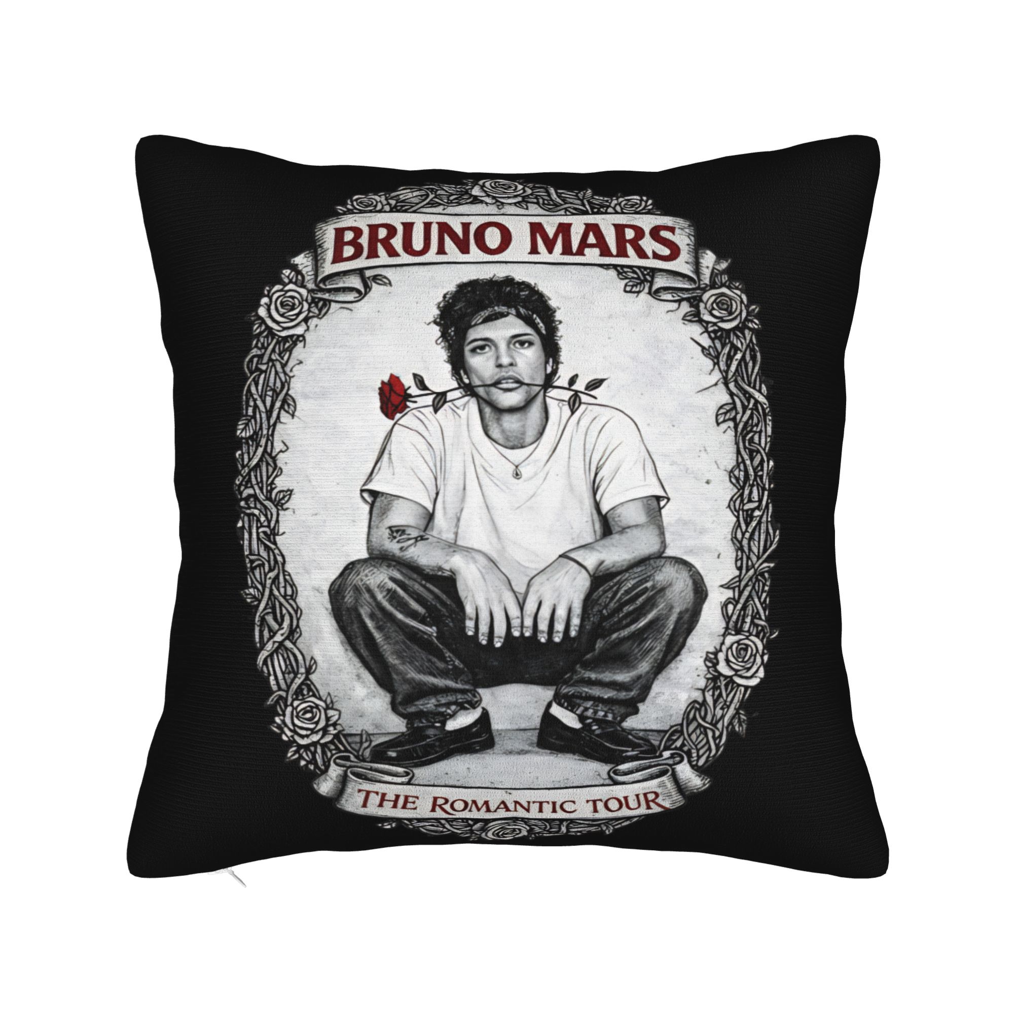 

Bruno Mars The Romantic Tour 2026 Pillowcases Merchandise Soft Cushion Cover Throw Pillow Cover Square Multiple Sizes 12x12in 30X30cm