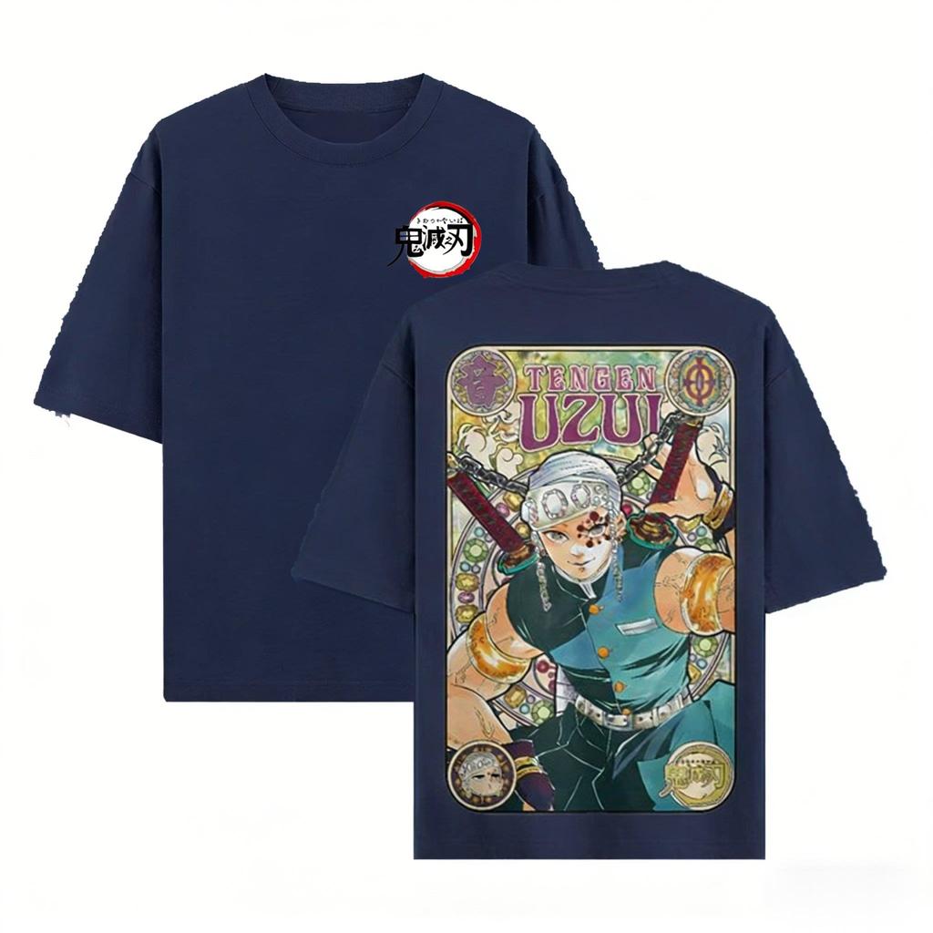 Anime Demon Slayer Tengen Uzui Zenitsu T Shirt Men Women Casual Short Sleeve Summer Graphic Tee Harajuku Streetwear Cosplay Y2k