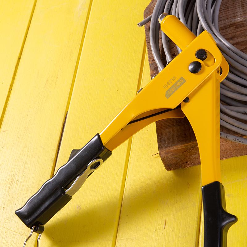 Deli Tools Manual Rivet Gun: Single & Double Handle Labor-Saving Pop Riveter for Industrial Use