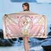 Cardcaptor Anime Sakura Microfiber Printed Beach Towel Mountain Climbing Yoga Beach Swimming Running Absorbent Soft Towel