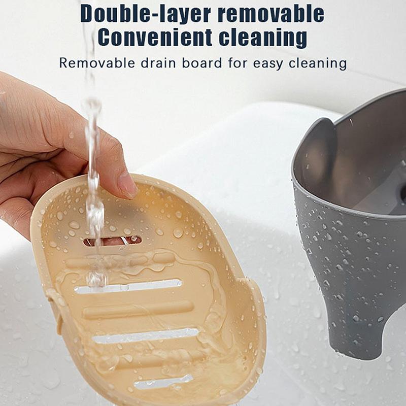 Double Layer Creative Elephant Shape Soap Box Soap Dish Drainable Soap Holder Waterproof Drain Rack Soap Container Tray