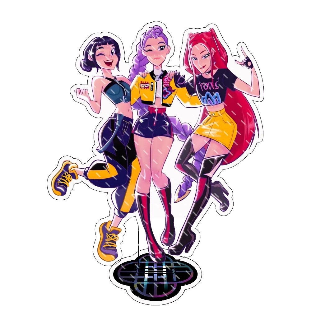 Anime KPop Demon Hunters Figure Acrylic Stand Model Rumi Mira Zoey Birthday Tabletop Decoration Christmas Fans Gifts 15cm