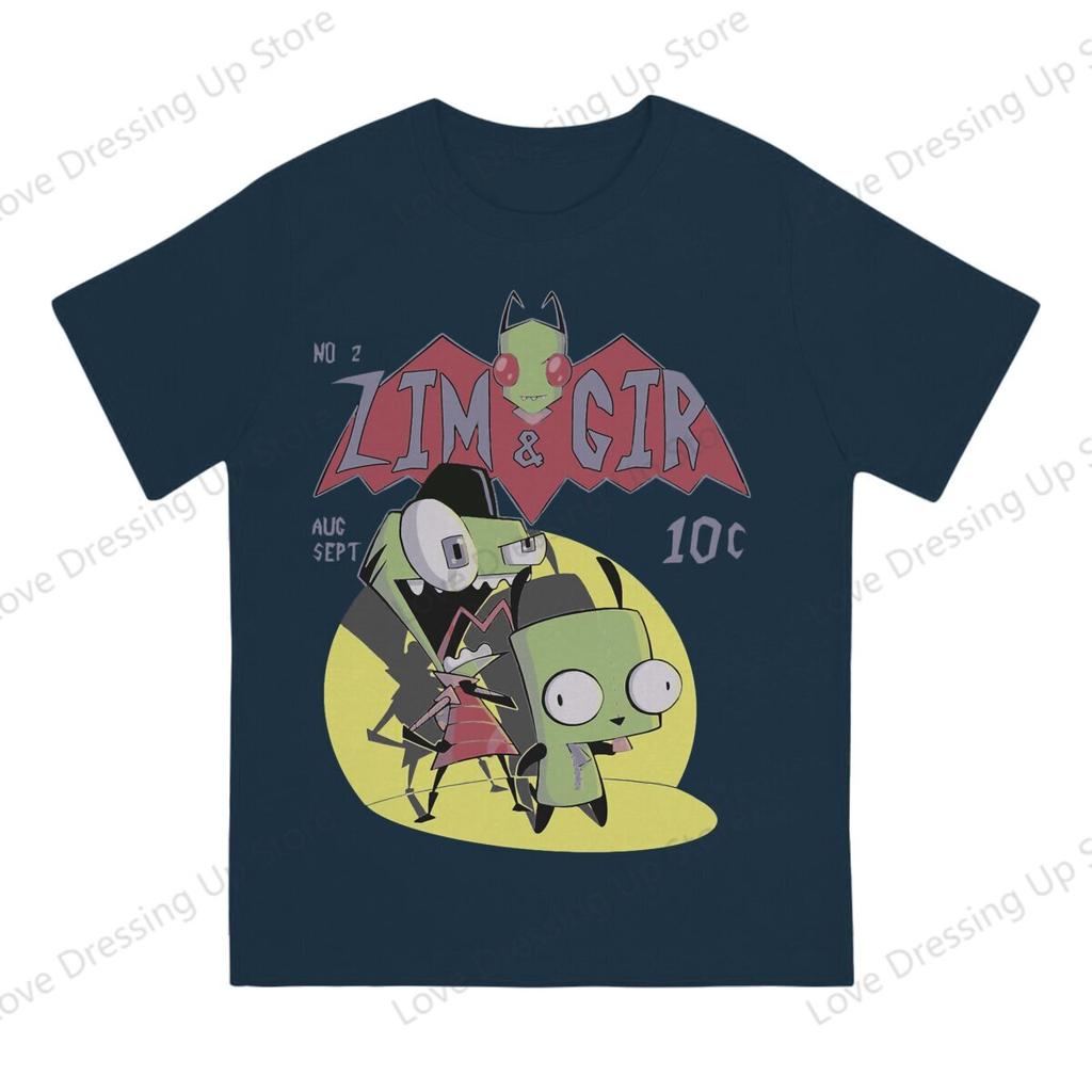 Invader Zim 100pure Cotton Summer Unisex Tshirt Zim  Gir Best Friend Short Sleeve Tshirts Harajuku Tee Funny Tops