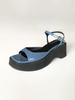Circle Essential Platform Sandals (Steel Blue)
