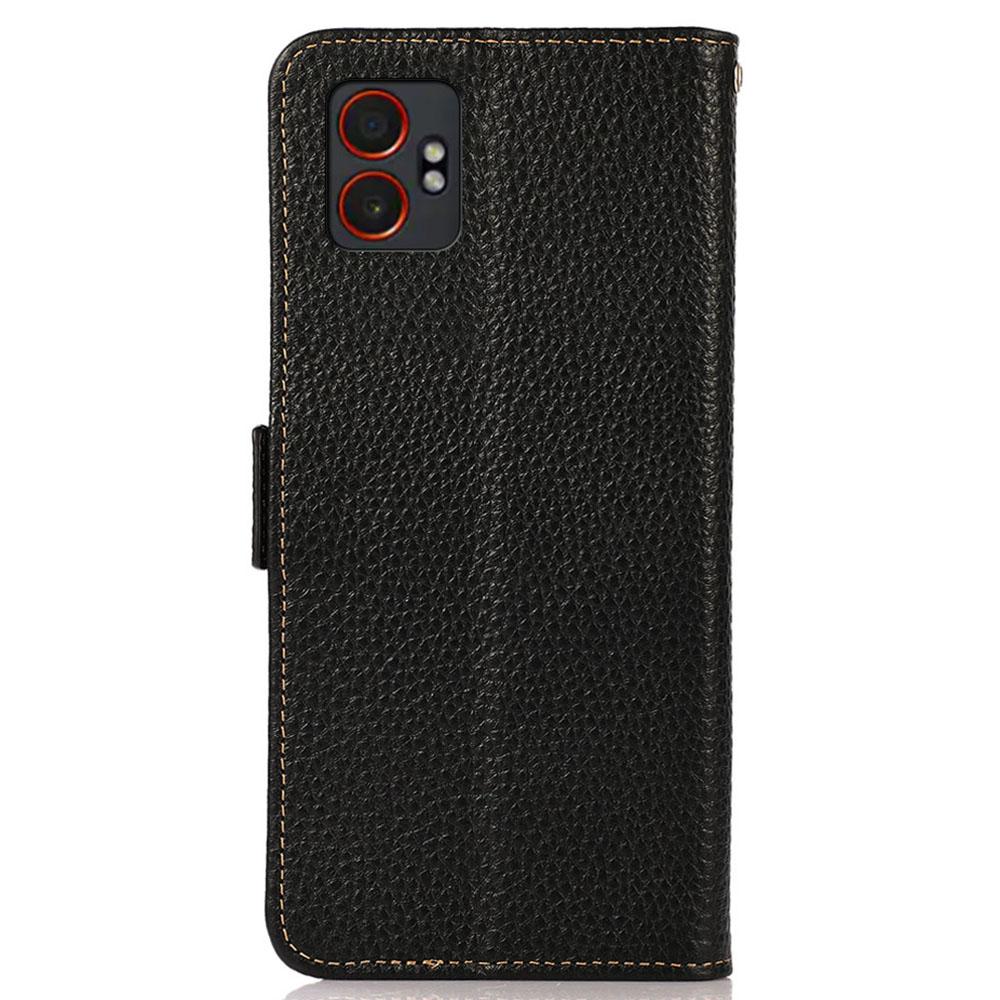 KHAZNEH for Samsung Galaxy XCover7 Pro Phone Case Genuine Cow Leather Cover RFID Blocking