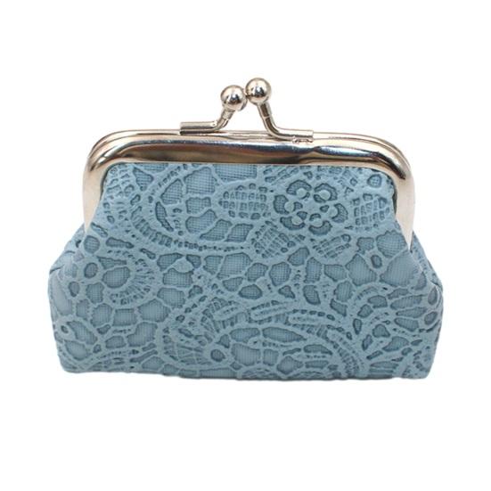 Embossed Lace Coin Purse, Kiss Lock Closure Coin Pouch, Women Small Change Purse for Cash Coins Cards